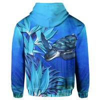 Hawaii Blue Turtle Paradise Hoodie Breath Ocean AH - Polynesian Pride