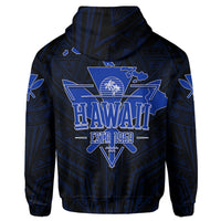 Kanaka Map Polynesian Hoodie Blue Heart AH - Polynesian Pride