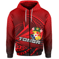 Tonga Emancipation Day Zip Hoodie Kalia No.1 LT6 Unisex Red - Polynesian Pride