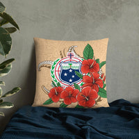 Samoa Polynesian Pillow - Hibiscus Coat of Arm - Polynesian Pride