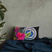 Northern Mariana Islands Polynesian Basic Pillow - Tropical Bouquet - Polynesian Pride