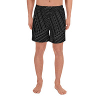 Polynesian Nation Gray Men's Athletic Long Shorts Art - Polynesian Pride