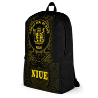 Niue Polynesian Backpack - Yellow Tribal Pattern - Polynesian Pride