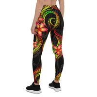 Samoa Polynesian Women Legging - Reggae Plumeria - Polynesian Pride
