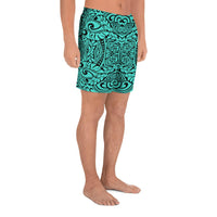 Polynesian Culture Turquoise Men's Athletic Long Shorts - Polynesian Pride