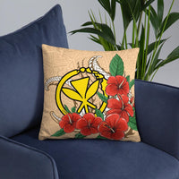 Polynesian Hawaii Pillow - Hibiscus Coat of Arm - Polynesian Pride