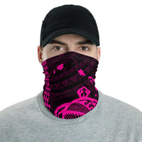 Hawaiian Bandana Turtle Kakau Polynesian Neck Gaiter - Pink One Size Pink - Polynesian Pride