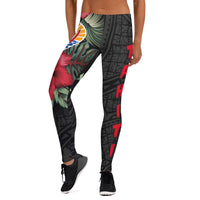 Tahiti Polynesian Leggings - Hibiscus Coat of Arms - Polynesian Pride