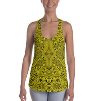 Polynesian Culture Yellow Hawaii Women's Racerback Tank Top Art - Polynesian Pride