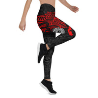 American Samoa Polynesian Leggings - Whale Tail - Polynesian Pride