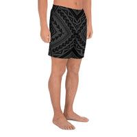 Polynesian Tradition Gray Men's Athletic Long Shorts - Polynesian Pride