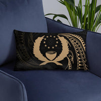 Pohnpei Micronesia Basic Pillow - Gold Tribal Wave - Polynesian Pride