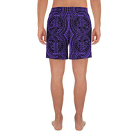 Polynesian Symmetry Violet Men's Athletic Long Shorts - Polynesian Pride