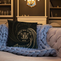 Niue Polynesian Basic Pillow - Gold Tribal Wave - Polynesian Pride