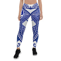 Guam Polynesian Leggings - Guam White Seal with Polynesian Tattoo Ver 02 - Polynesian Pride