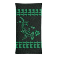 Hawaii Bandana Kakau Polynesian Hammerhead Shark Map Neck Gaiter - Green - Polynesian Pride