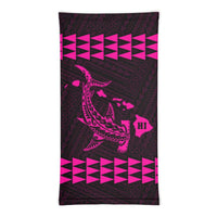 Hawaii Bandana Kakau Polynesian Hammerhead Shark Map Neck Gaiter - Pink - Polynesian Pride