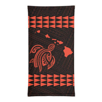 Hawaii Bandana Kakau Polynesian Turtle Map Neck Gaiter - Orange - Polynesian Pride