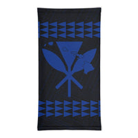 Hawaii Bandana Kakau Polynesian Kanaka Map Neck Gaiter - Blue - Polynesian Pride