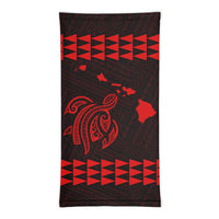 Hawaii Bandana Kakau Polynesian Turtle Map Neck Gaiter - Red - Polynesian Pride