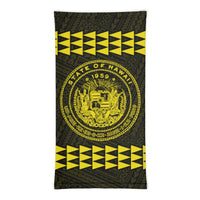 Hawaii Bandana Kakau Polynesian Coat Of Arms Neck Gaiter - Yellow - Polynesian Pride