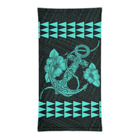 Hawaii Bandana Kakau Polynesian Anchor Neck Gaiter - Turquoise - Polynesian Pride