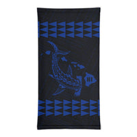 Hawaii Bandana Kakau Polynesian Hammerhead Shark Map Neck Gaiter - Blue - Polynesian Pride