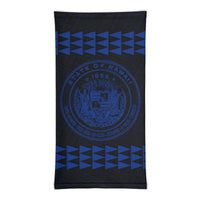Hawaii Bandana Kakau Polynesian Coat Of Arms Neck Gaiter - Blue - Polynesian Pride