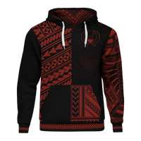 Pohnpei Hoodie Micronesian Portion Red Version Unisex Red - Polynesian Pride