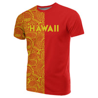 Hawaii Kanaka Polynesian T Shirt The Half Yellow and Red - Polynesian Pride