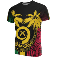 Vanuatu T Shirt Vanuatuan Flag Coconut Tree Unisex Black - Polynesian Pride