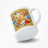 Hawaii Turtle Hibiscus Wreath Polynesian Mug - Crown Style - AH - Polynesian Pride