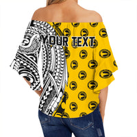 (Personalised) Hawaii - Nanakuli High Tribal Kakau Off Shoulder Waist Wrap Top AH - Polynesian Pride