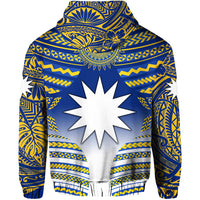 Nauru Polynesian Flag Zip Hoodie Creative Style Blue NO.1 LT8 - Polynesian Pride
