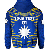 Custom Nauru Polynesian Flag Hoodie Creative Style Blue, Custom Text and Number LT8 - Polynesian Pride