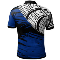 Nauru Custom Polo Shirt Nauru Flag Style With Claw Pattern - Polynesian Pride
