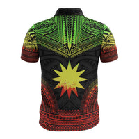 Nauru Polo Shirt Coat Of Arms Polynesian Chief Tattoo Reggae Version - Polynesian Pride