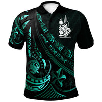 New Caledonia Polo Shirt The Flow Of The Ocean Green Green - Polynesian Pride