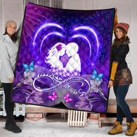 (Personalized) Hawaiian Couple Hibiscus Valentine Premium Quilt - Bliss Style AH - Polynesian Pride