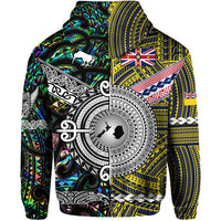 New Zealand Niue Zip Hoodie Maori and Polynesian Together Paua Shell LT8 - Polynesian Pride