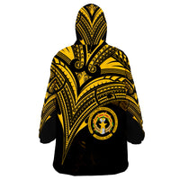 Northern Mariana Islands Gold Color Cross Style Wearable Blanket Hoodie LT9 - Polynesian Pride