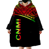 Northern Mariana Islands Reggae Fog Version Wearable Blanket Hoodie LT9 - Polynesian Pride