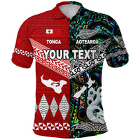 Custom New Zealand Tonga Polo Shirt Maori and Polynesian Together Paua Shell LT8 - Polynesian Pride
