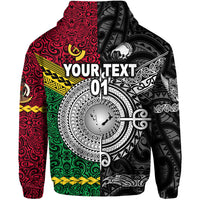 Custom Vanuatu New Zealand Zip Hoodie Together Black, Custom Text and Number LT8 - Polynesian Pride