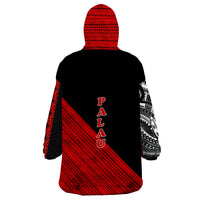 Palau Polynesian Diagonal Pattern Red Wearable Blanket Hoodie LT9 - Polynesian Pride
