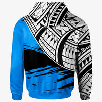 Palau Custom Zip Hoodie Palau Flag Style With Claw Pattern - Polynesian Pride