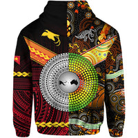 Custom Papua New Guinea Australia Aboriginal Zip Hoodie Together LT8 - Polynesian Pride