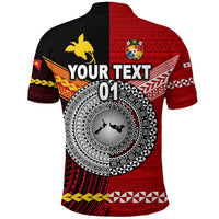 Custom Papua New Guinea Tonga Polo Shirt Polynesian Together Red, Custom Text and Number LT8 - Polynesian Pride