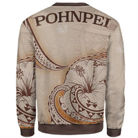 Pohnpei Sweatshirt - Hibiscus Flowers Vintage Style - Polynesian Pride