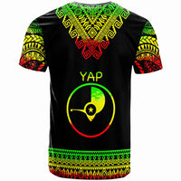 Yap Custom T Shirt Tooth Shaped Necklace Pattern Reggae - Polynesian Pride